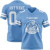 Custom Light Blue White Authentic Football Jersey