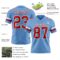 LightBlue0857-2 Custom Light Blue Red-White Authentic Football Jersey
