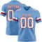 LightBlue0858 Custom Light Blue White-Red Authentic Football Jersey