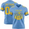 Custom Light Blue Yellow Authentic Football Jersey