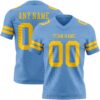 Custom Light Blue Yellow Authentic Football Jersey