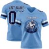 Custom Light Blue Navy-White Authentic Football Jersey