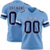 Custom Light Blue Navy-White Authentic Football Jersey