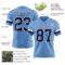 Custom Light Blue Navy-White Authentic Football Jersey