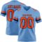 LightBlue0868 Custom Light Blue Orange-Navy Authentic Football Jersey