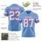 LightBlue0877-2 Custom Light Blue White-Pink Authentic Football Jersey