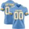 LightBlue0879 Custom Light Blue White-Gold Authentic Football Jersey