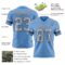 LightBlue0881-2 Custom Light Blue Gray-Steel Gray Authentic Football Jersey