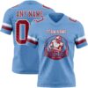 Custom Light Blue Cardinal-White Authentic Football Jersey