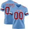 Custom Light Blue Cardinal-White Authentic Football Jersey