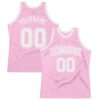 Custom Light Pink White Authentic Throwback Basketball Jersey