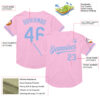 Custom Light Pink Light Blue Mesh Authentic Throwback Baseball Jersey