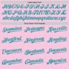 Custom Light Pink Teal Mesh Authentic Throwback Baseball Jersey