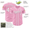 Custom Light Pink White Authentic Baseball Jersey