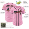 Custom Light Pink Vintage USA Flag-Black Authentic Baseball Jersey
