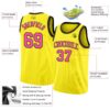 Custom Light Yellow Pink-Black Authentic Basketball Jersey