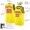 Custom Light Yellow Pink-Black Authentic Basketball Jersey
