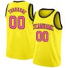 Custom Light Yellow Pink-Black Authentic Basketball Jersey