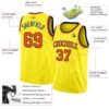Custom Light Yellow Orange-Royal Authentic Basketball Jersey