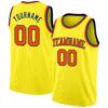 Custom Light Yellow Orange-Royal Authentic Basketball Jersey