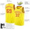 Custom Light Yellow Orange-White Authentic Basketball Jersey