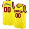 Custom Light Yellow Red-Royal Authentic Basketball Jersey