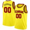 Custom Light Yellow Red-Black Authentic Basketball Jersey