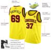 Custom Light Yellow Maroon-Black Authentic Basketball Jersey