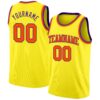 Custom Light Yellow Orange-Purple Authentic Basketball Jersey