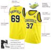Custom Light Yellow Navy-White Authentic Basketball Jersey