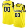 Custom Light Yellow Navy-White Authentic Basketball Jersey