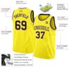 Custom Light Yellow Brown-White Authentic Basketball Jersey