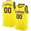 Custom Light Yellow Brown-White Authentic Basketball Jersey