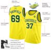 Custom Light Yellow Green-White Authentic Basketball Jersey