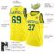 Custom Light Yellow Green-White Authentic Basketball Jersey