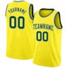 Custom Light Yellow Green-White Authentic Basketball Jersey