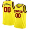 Custom Light Yellow Red-Navy Authentic Basketball Jersey