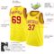 Custom Light Yellow Red-White Authentic Basketball Jersey