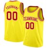 Custom Light Yellow Red-White Authentic Basketball Jersey