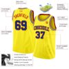 Custom Light Yellow Royal Red-White Authentic Basketball Jersey