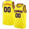 Custom Light Yellow Royal Red-White Authentic Basketball Jersey