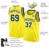 Custom Light Yellow Royal-White Authentic Basketball Jersey