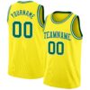 Custom Light Yellow Kelly Green-White Authentic Basketball Jersey