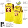 Custom Light Yellow Maroon-White Authentic Basketball Jersey