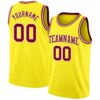 Custom Light Yellow Maroon-White Authentic Basketball Jersey