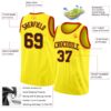 Custom Light Yellow Black-Orange Authentic Basketball Jersey