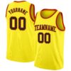 Custom Light Yellow Black-Orange Authentic Basketball Jersey