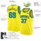 Custom Light Yellow Teal-Black Authentic Basketball Jersey