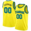 Custom Light Yellow Teal-Black Authentic Basketball Jersey