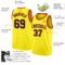 Custom Light Yellow Navy-Orange Authentic Basketball Jersey